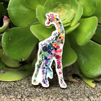 Floral Giraffe Magnet